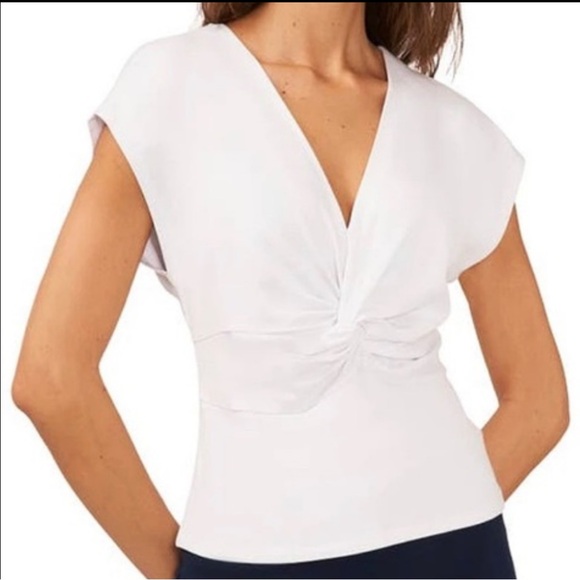Halogen Tops - Halogen Stretch Dressy Knit Twist-knot Front Sleeveless slight crop Size XS